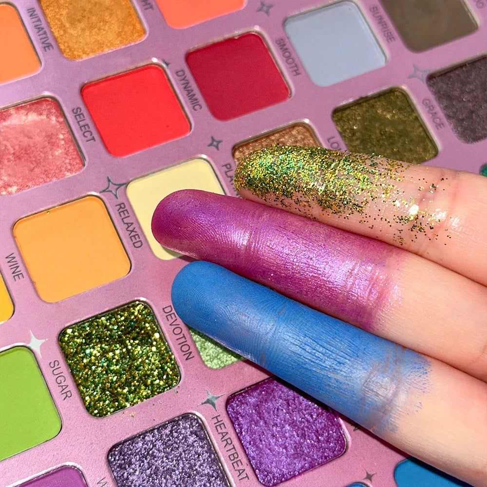 The Ultimate 48-Color Artist Palette | Matte & Shimmer with Pro Brushes