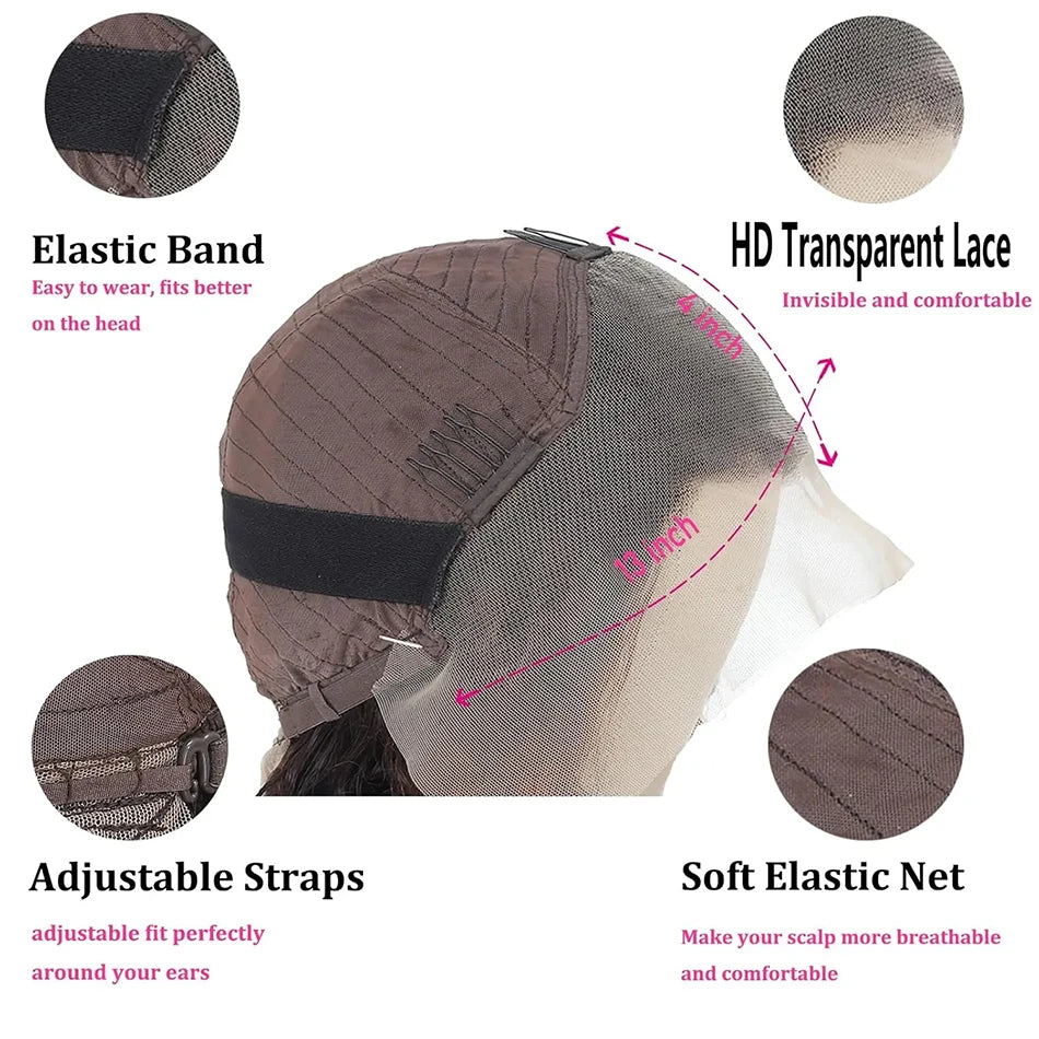 13x4 HD Transparent Lace Front Pixie Wig – 250% Heavy Density Short Straight Human Hair