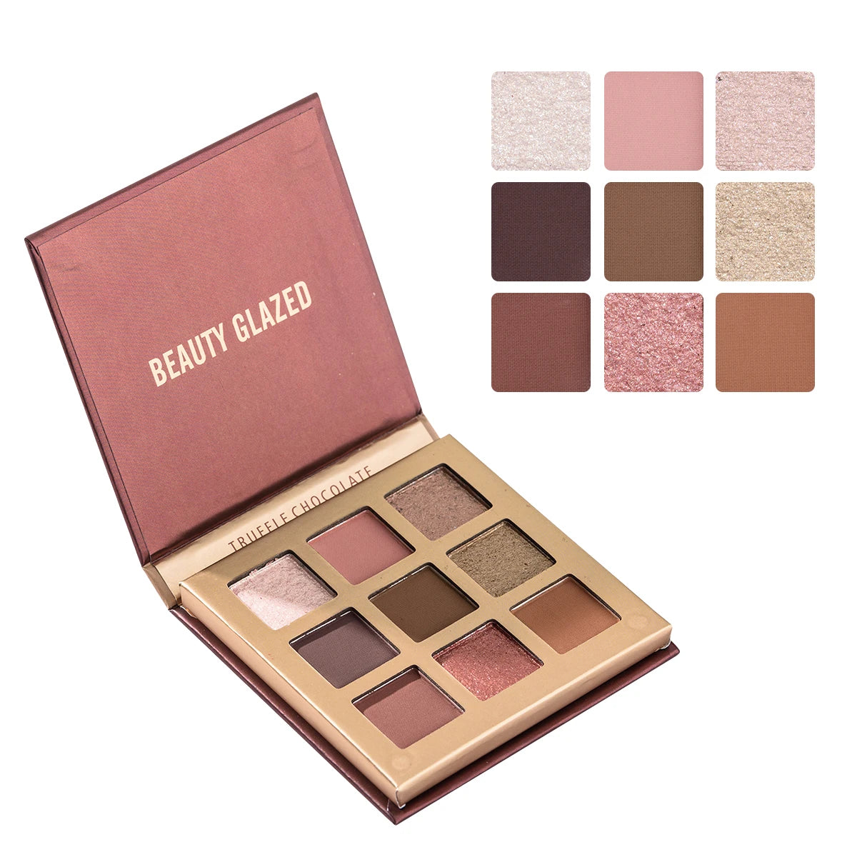 GLAZED Luxury 9-Color Eyeshadow Palette – Rich Shimmer & Matte Colors, Waterproof & Long-Wearing