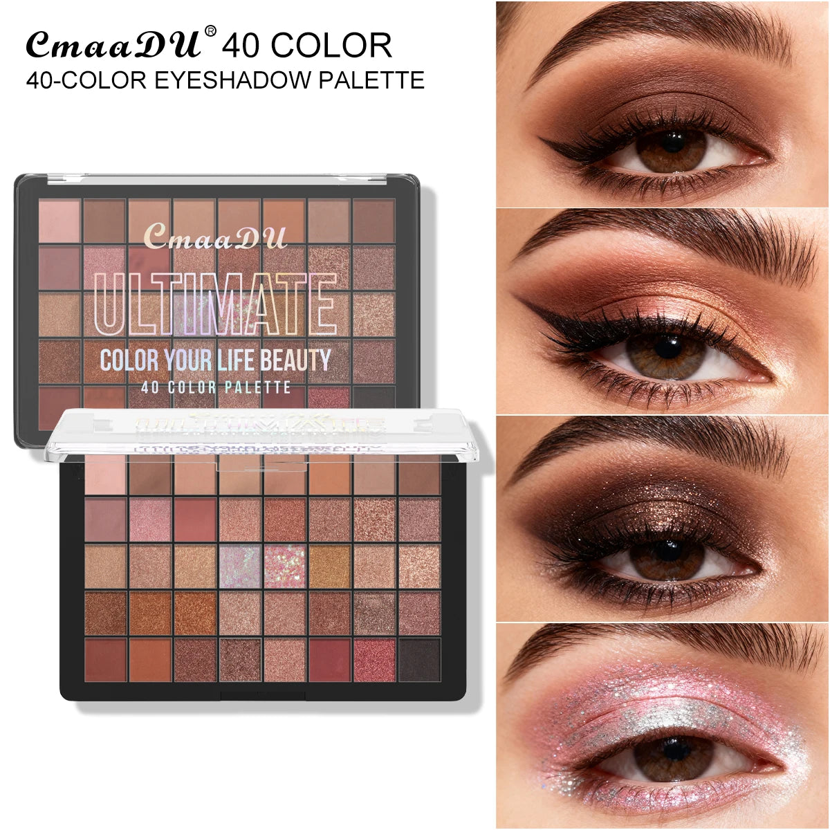 40-Color Eyeshadow Palette – Highly Pigmented Waterproof Matte & Pearl Makeup
