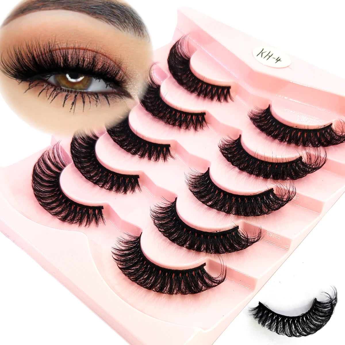 3D Fluffy Cat Eye Lashes – Soft, Wispy Natural Glam (5-Pair Set)