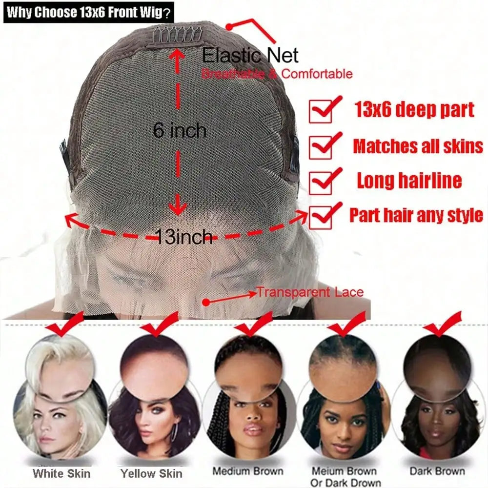 13x4 HD Transparent Lace Front Wig – Body Wave Human Hair, Pre-Plucked