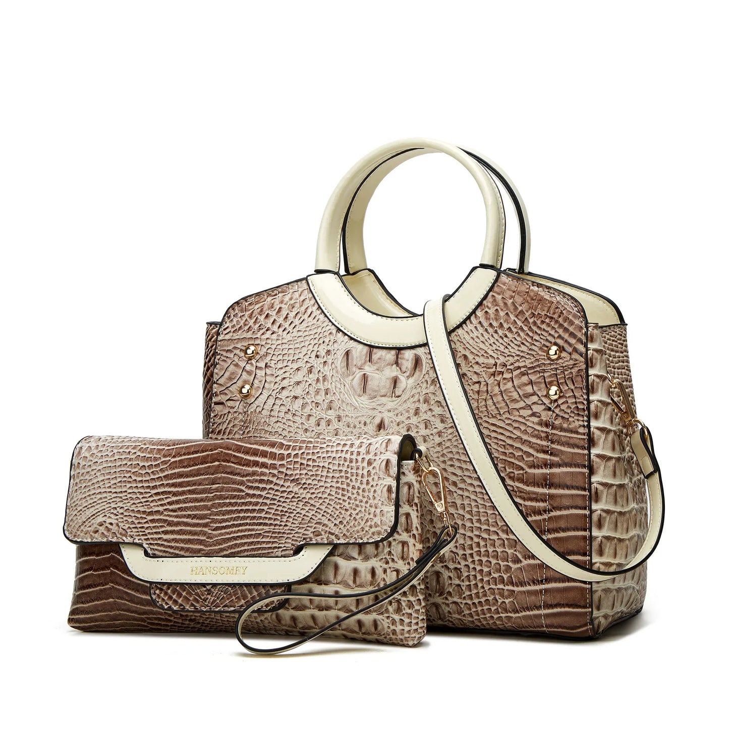 Crocodile Embossed Large Capacity Handbag – Trendy Crossbody & Shoulder Bag