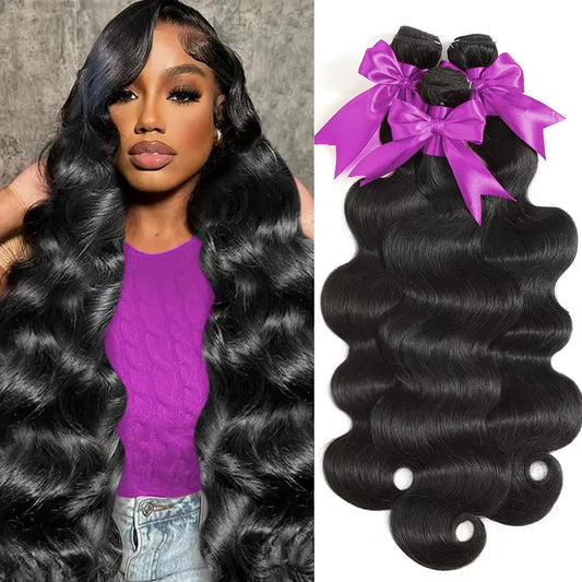 Luxury 3 & 4 Bundle Deals - 30-40" Body Wave Brazilian Human Hair Weave - Raw Unprocessed Virgin Hair