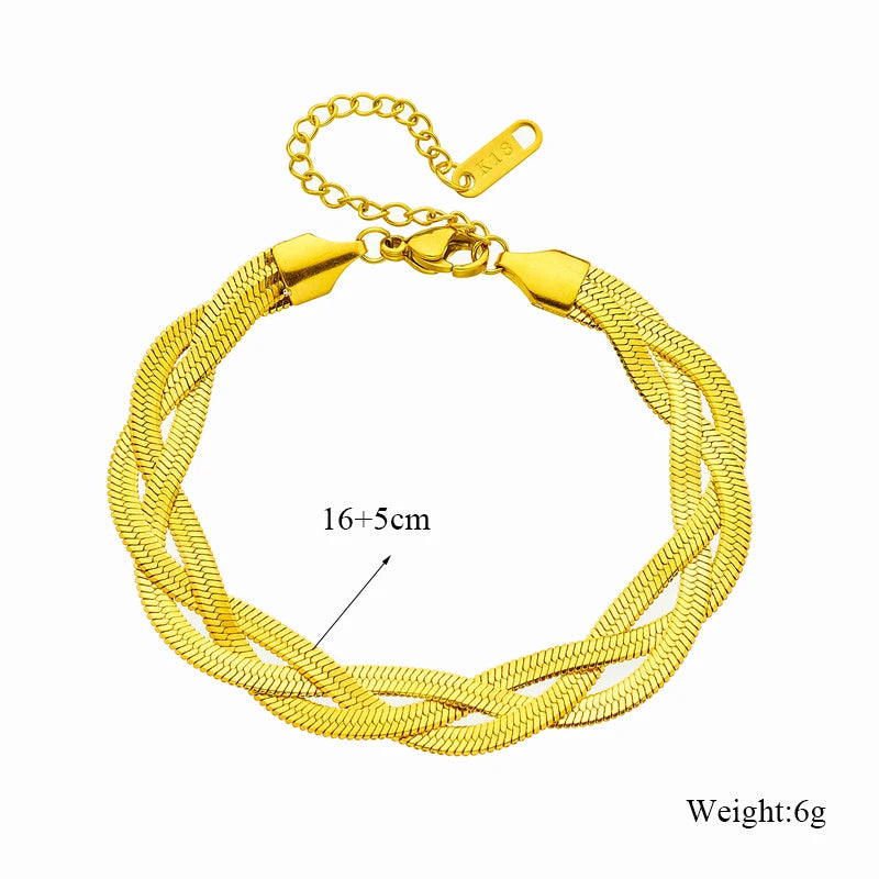 Crossover Snake Chain 3-in-1 Jewelry Set |316L Stainless Steel