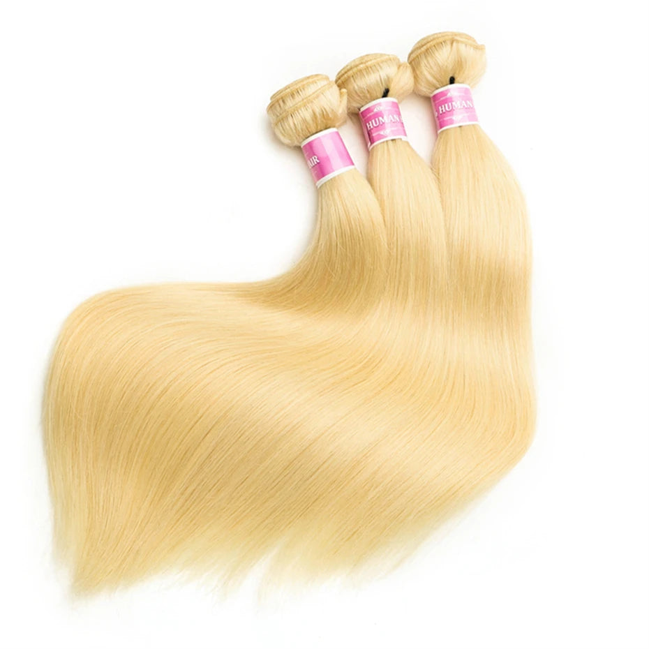 Brazilian 613 Blonde Straight Bundles (1/3/4 Bundle Deals) – 100% Remy Human Hair, 30-40 Inch lengths
