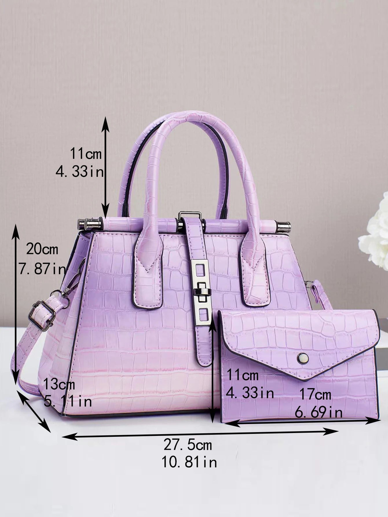 Western fashion gradient ladies combination bag, beautiful handbag, small lightweight bag, texture of senior commuting travel