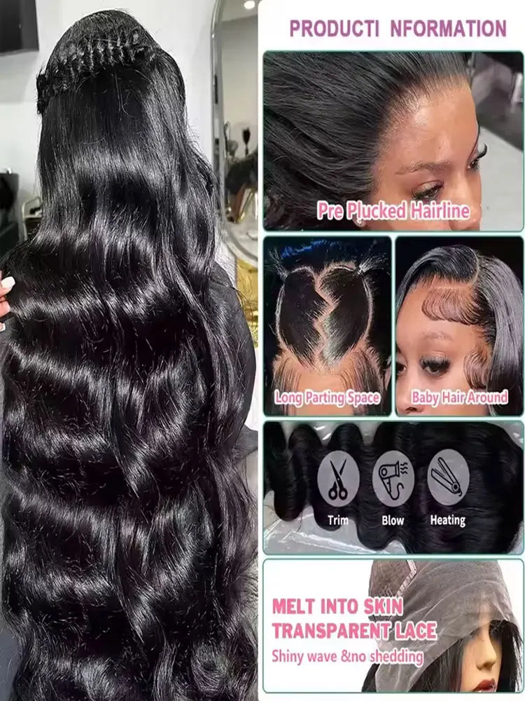 ✨Body Wave Human Hair Wig – 250% Density, 13x6 HD Lace Front, 5x5 Glueless Closure Wig, Pre-Plucked