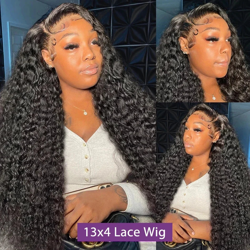 Ultra-Thick 300% Density Deep Wave HD Lace Frontal Wig – 13x6 Human Hair (30-40 Inch)