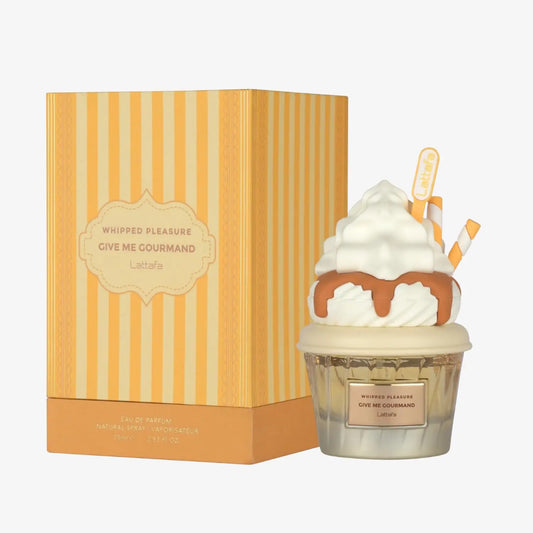 Lattafa Whipped Pleasure Eau de Parfum, Give Me Gourmand Collection, Spray Form, 75ml, Whipped Cream, Caramel & Vanilla Scent, L
