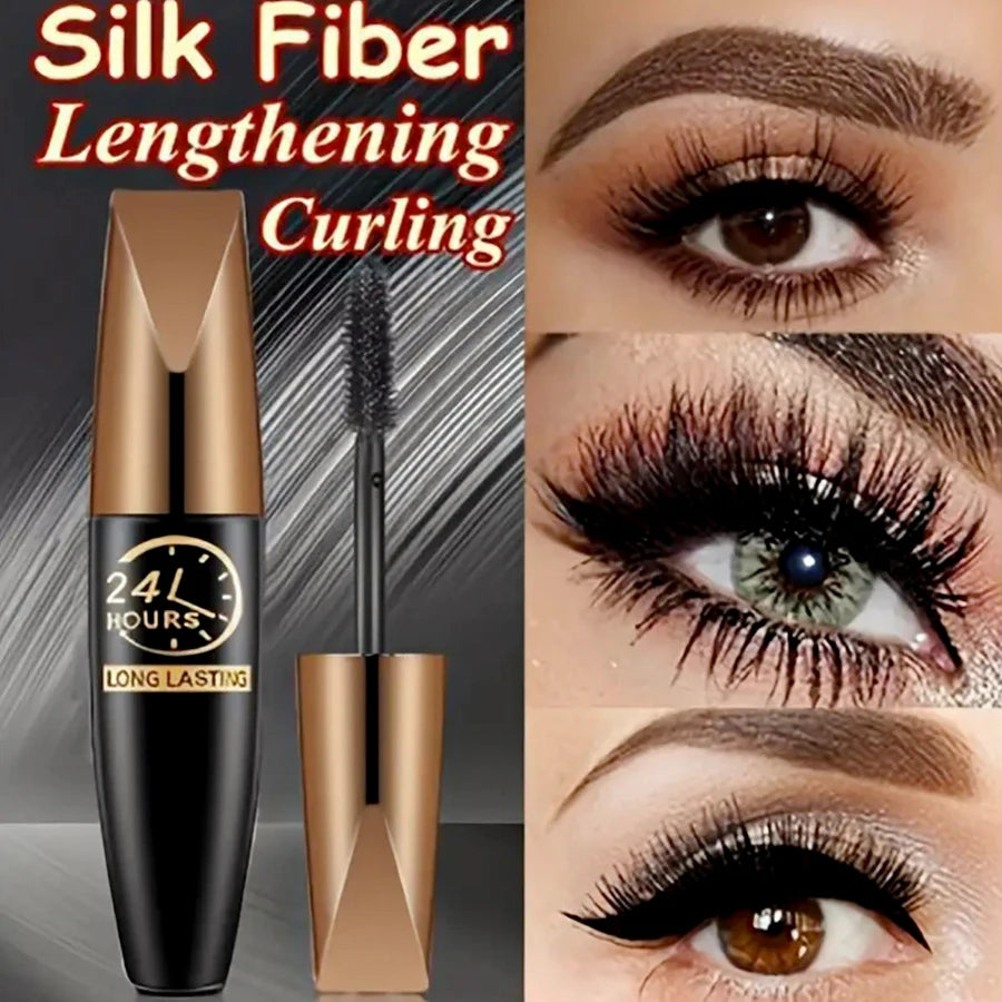 Waterproof 5D Silk Fiber Mascara – Instant Eyelash Extension & Lengthening Formula