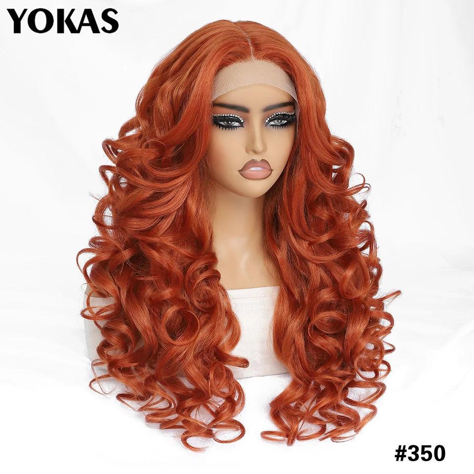 Glamour 24" Chocolate Brown Curly Wig | Natural Hairline Synthetic Lace Front Afro Style