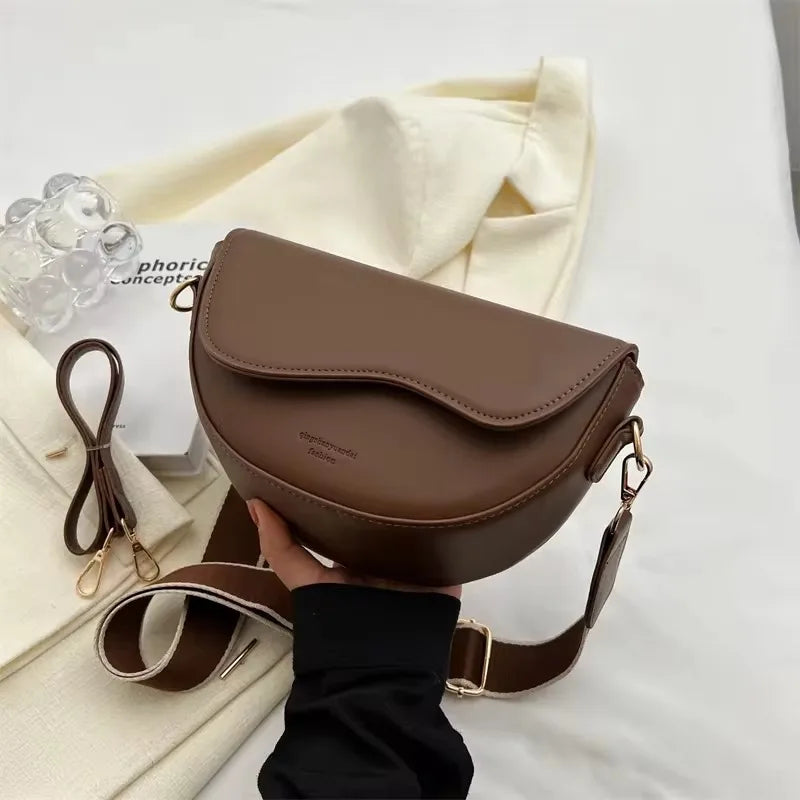 Versatile Large Capacity Shoulder Bag - Soft Leather Fashion Print Crossbody Bag for Leisure & Work