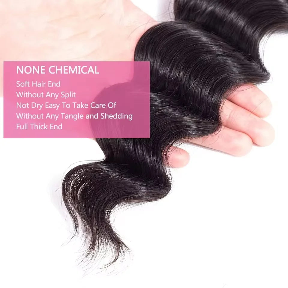 Brazilian Loose Deep Wave Human Hair Bundles – Unprocessed Virgin Remy Curly Hair Extensions