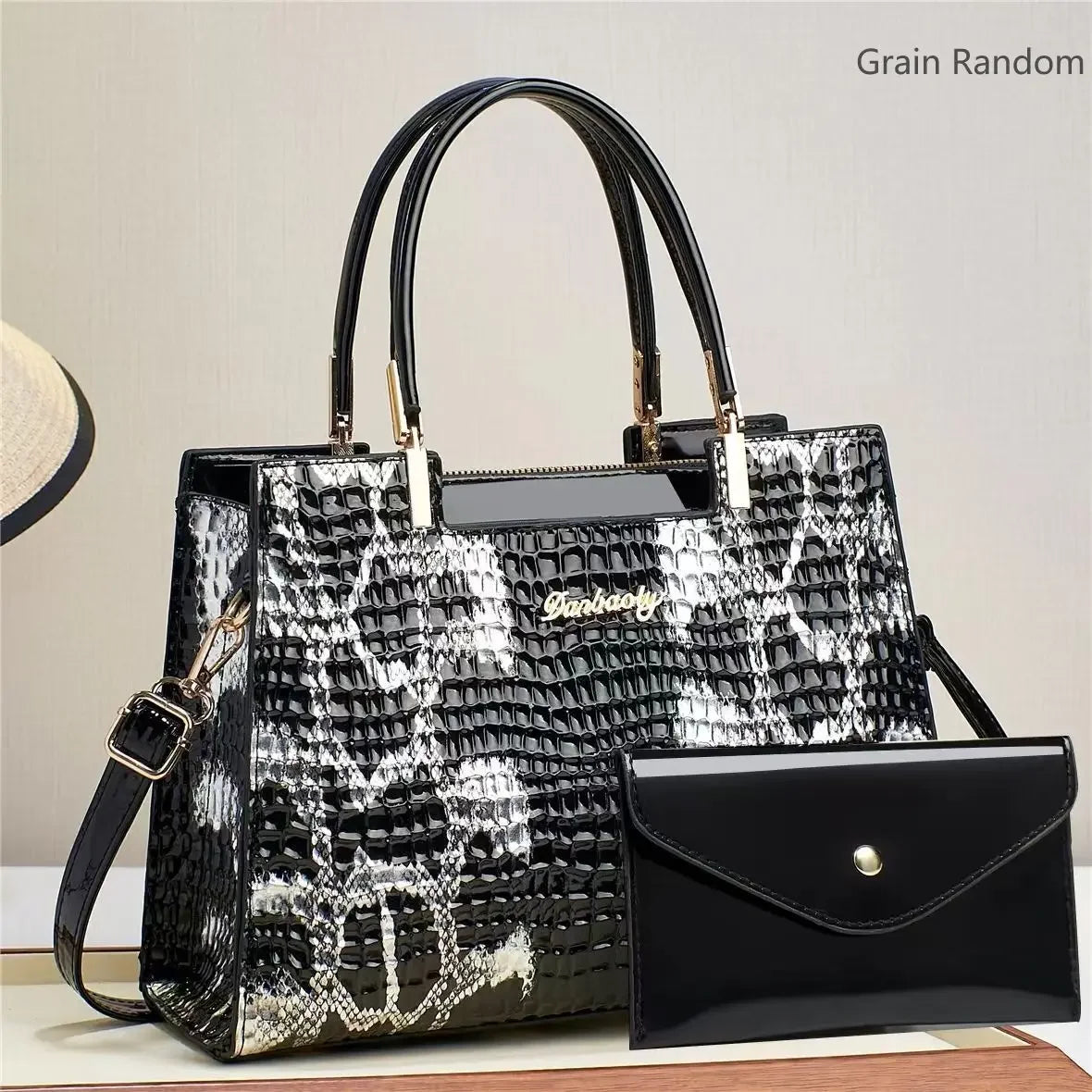 The Heritage Croc-Effect Handbag: Large Capacity Shoulder & Crossbody Bag