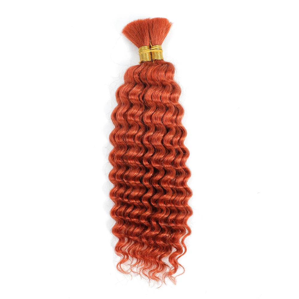 Human Braiding Hair for Boho Braids - 100g Deep Wave Bulk Human Hair (No Weft)