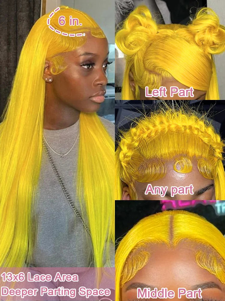 13x6 HD Lace Frontal Wig: 40-Inch Light Yellow Straight (220% Density) – 100% Brazilian Remy Hair