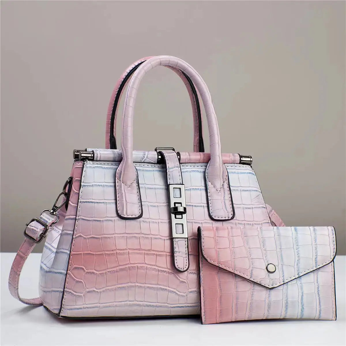 Western fashion gradient ladies combination bag, beautiful handbag, small lightweight bag, texture of senior commuting travel