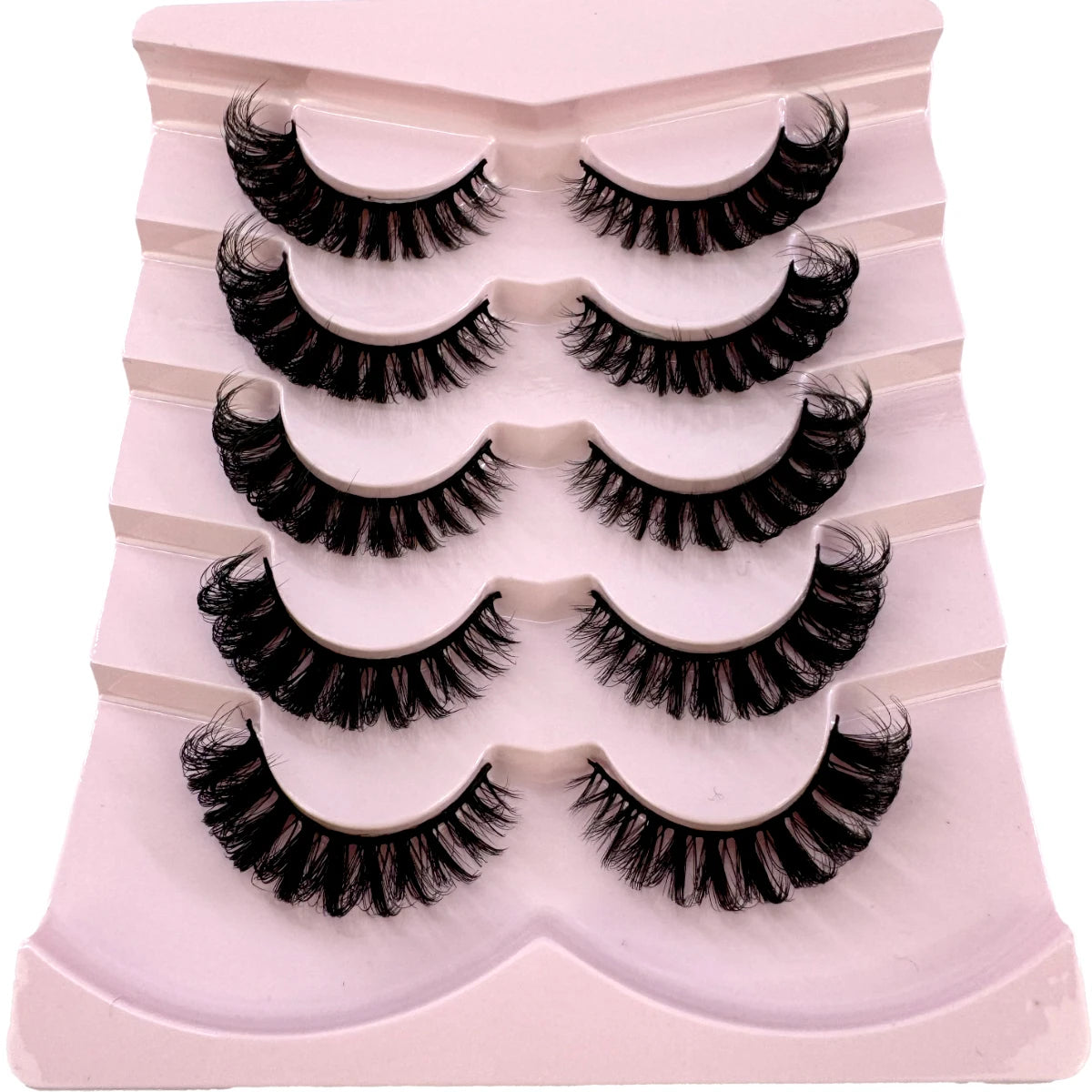 3D Fluffy Cat Eye Lashes – Soft, Wispy Natural Glam (5-Pair Set)