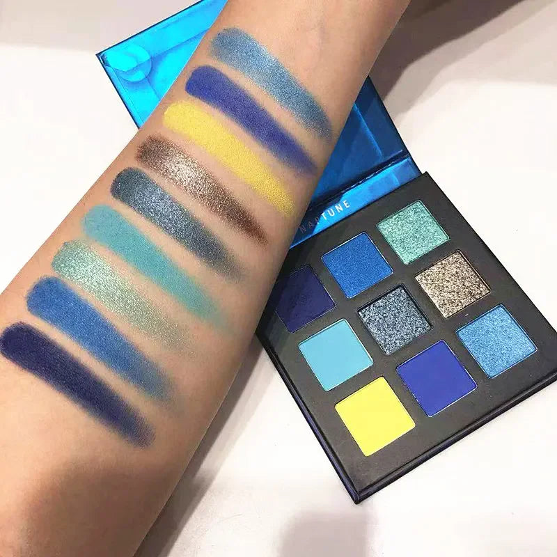 GLAZED Luxury 9-Color Eyeshadow Palette – Rich Shimmer & Matte Colors, Waterproof & Long-Wearing