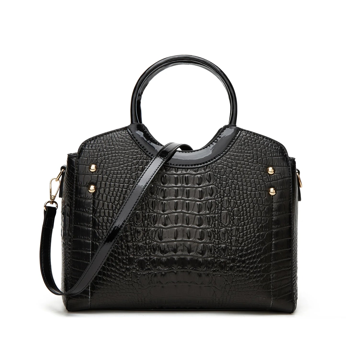 Crocodile Embossed Large Capacity Handbag – Trendy Crossbody & Shoulder Bag