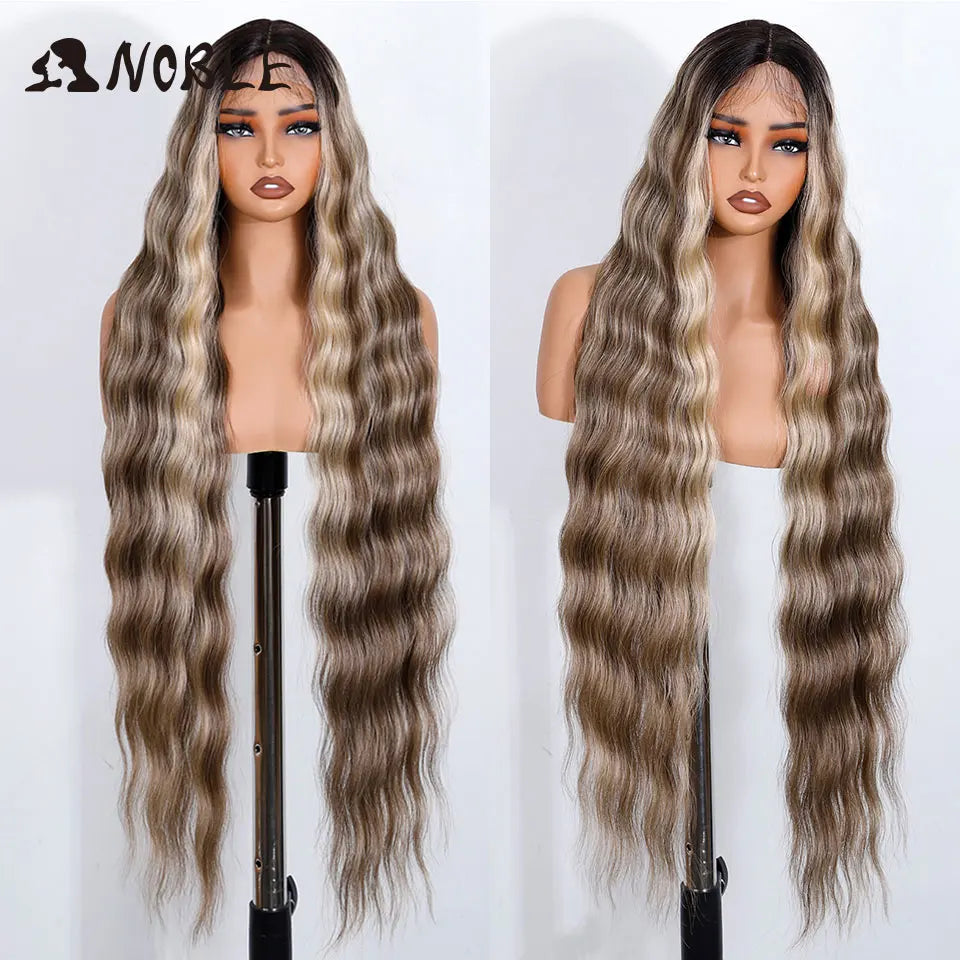 36" Body Wave Lace Wig – Heat Resistant Synthetic fiber.