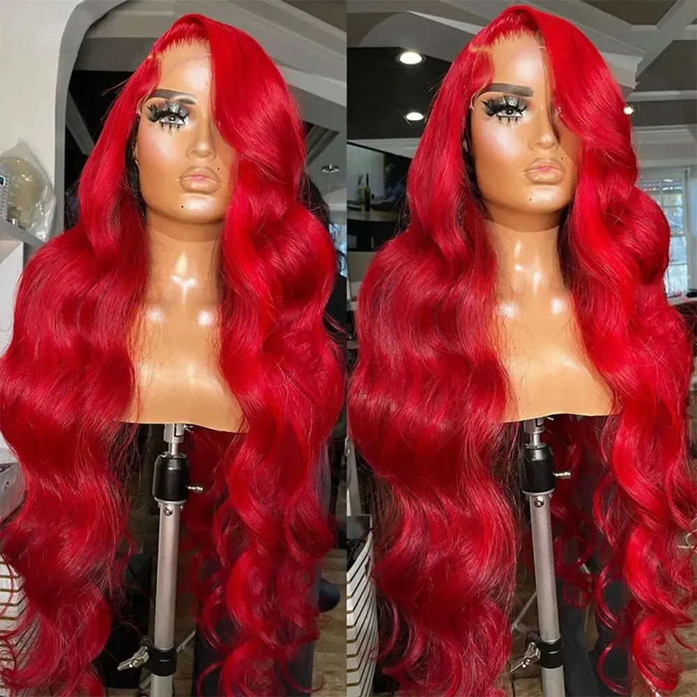 HD Transparent 13x4 Lace Frontal Wig – Ombre Blonde Body Wave (Blue Highlight)