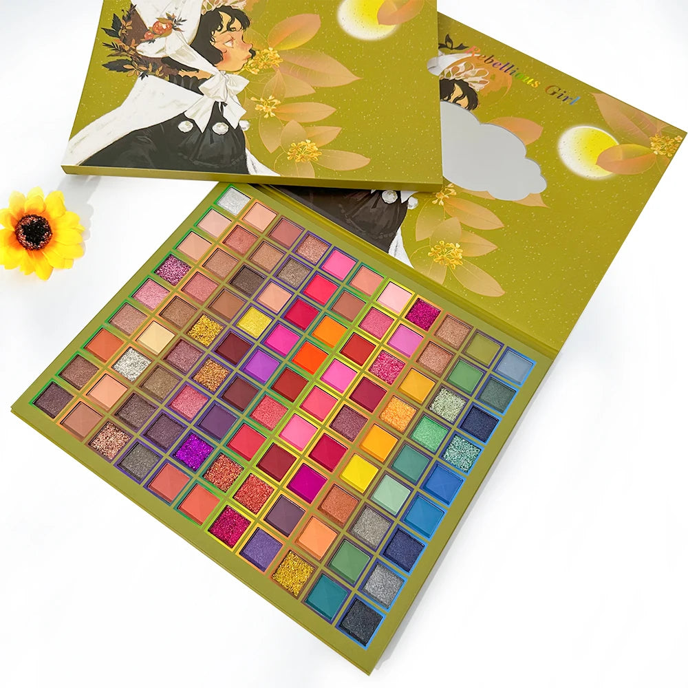 Luxury 99-Color Rainbow Eyeshadow Palette – Ultra-Pigmented Matte & Flash Shades – Bold Glam Makeup Kit