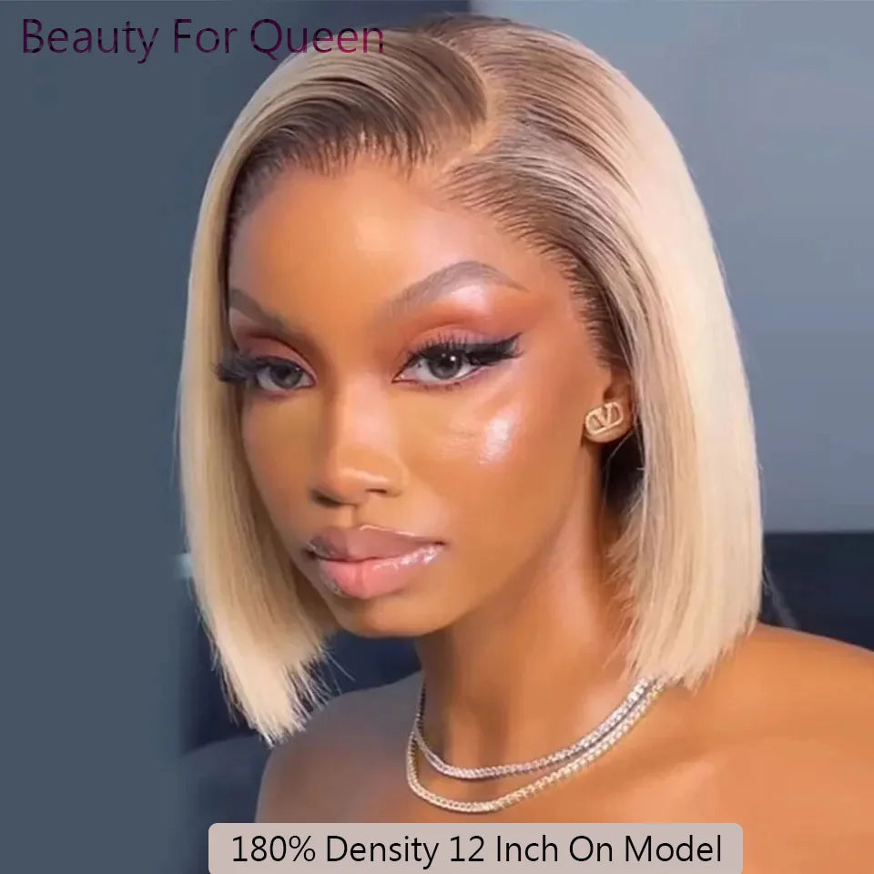 13x6 HD Lace Frontal Bob Wig | 180% Density Ombre Blonde Human hair