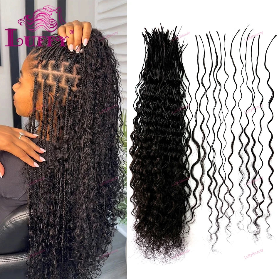 Loose Deep Wave Human Hair Bulk – Pre-Stretched Pre-Sectioned Braiding Hair for Boho Braids, Double Drawn Extensions