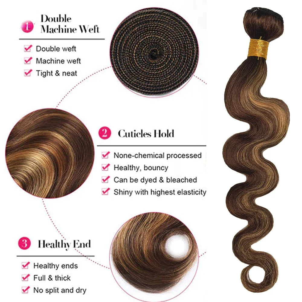Luxury 16A Ombre Brazilian Body Wave Bundles – Premium Unprocessed Human Hair Extension