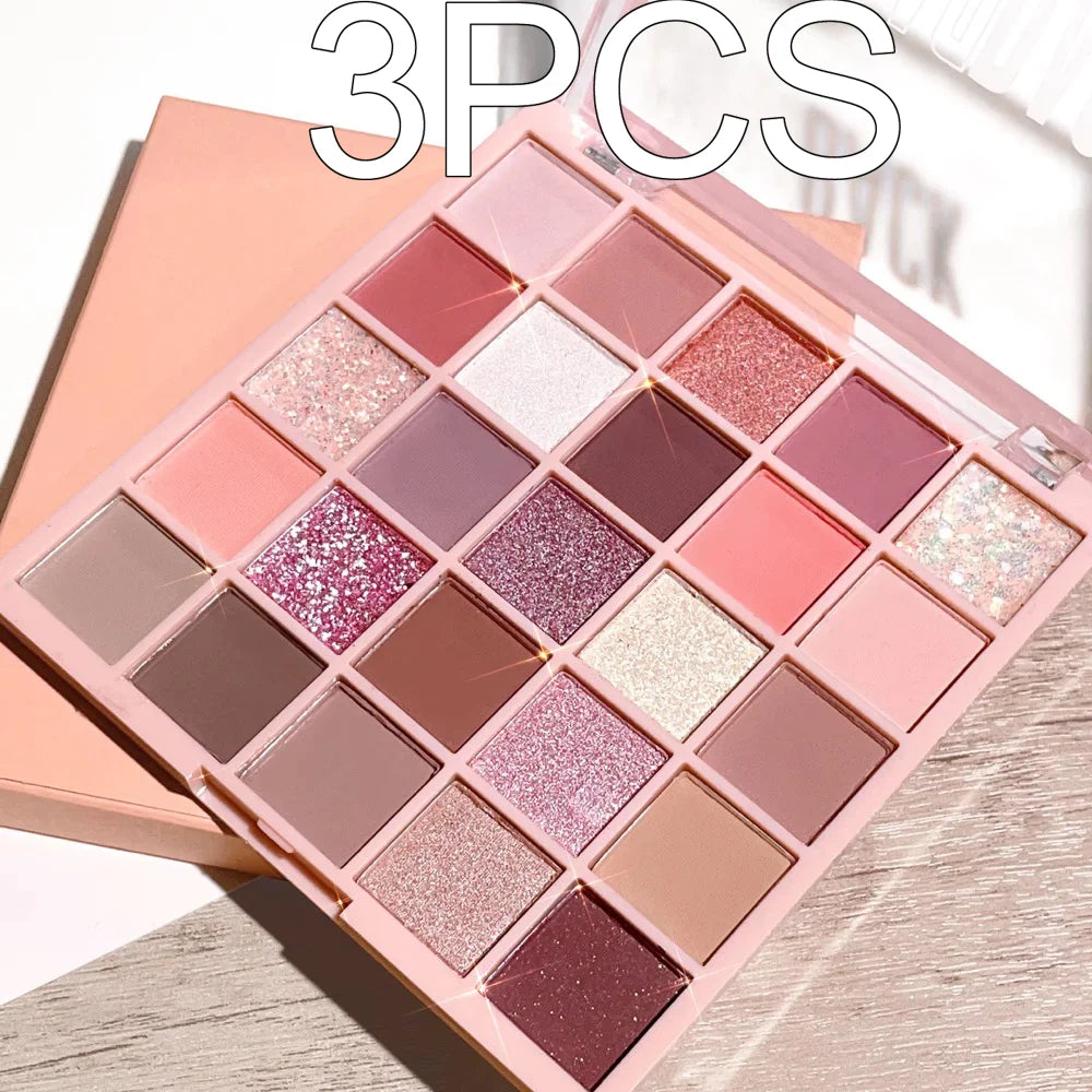 Sunset Earth 25-Color Eyeshadow Palette | High-Pigment Warm Neutrals & Shimmers