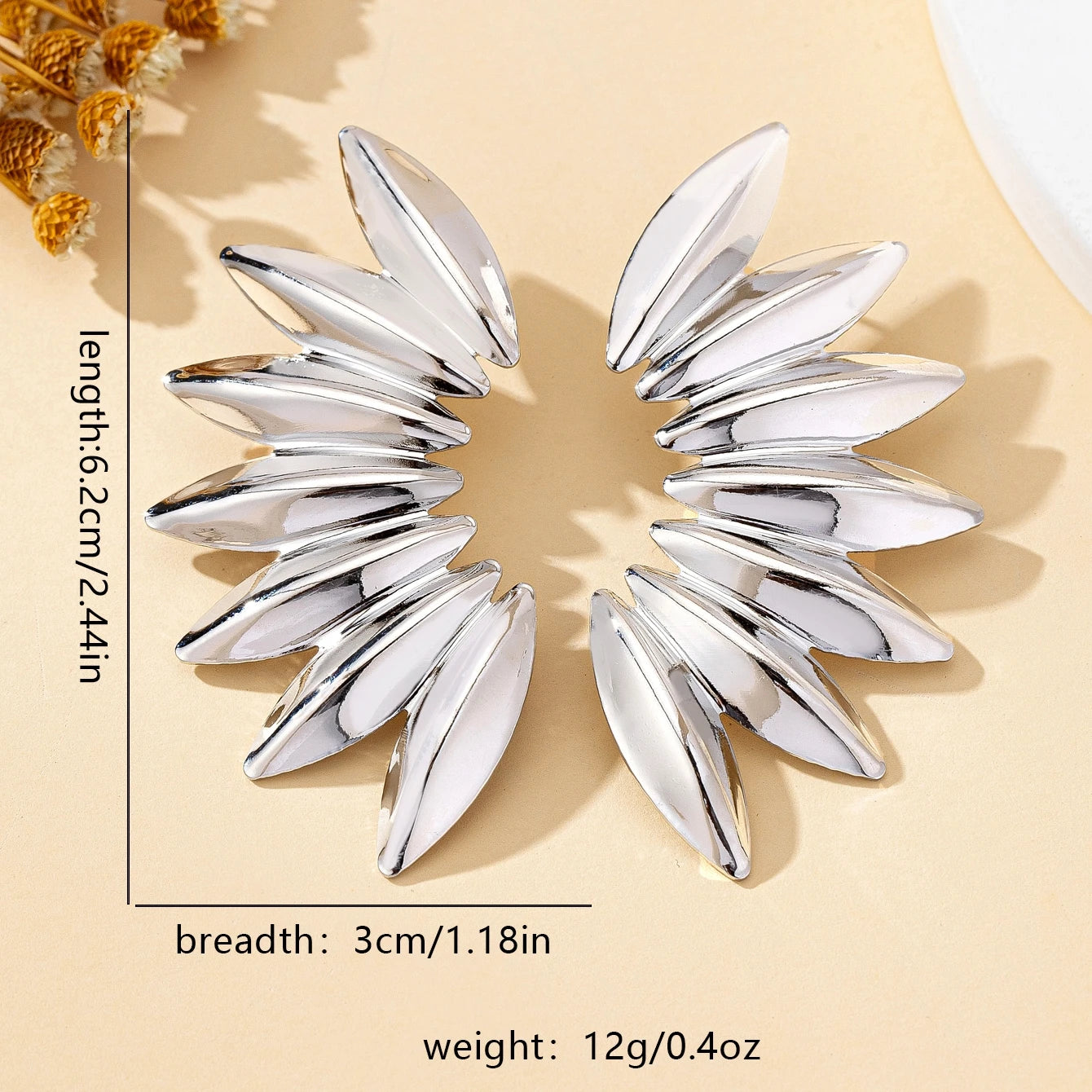 Fan-Shaped Statement Earrings | Retro Geometric Dangle Drop Jewelry