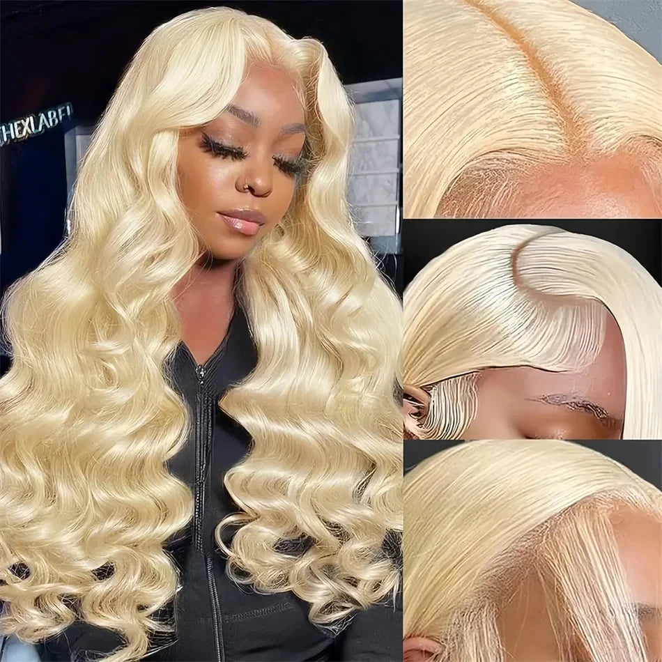40" 613 Blonde Body Wave HD Transparent 13x6 Lace Front Human Hair Wig