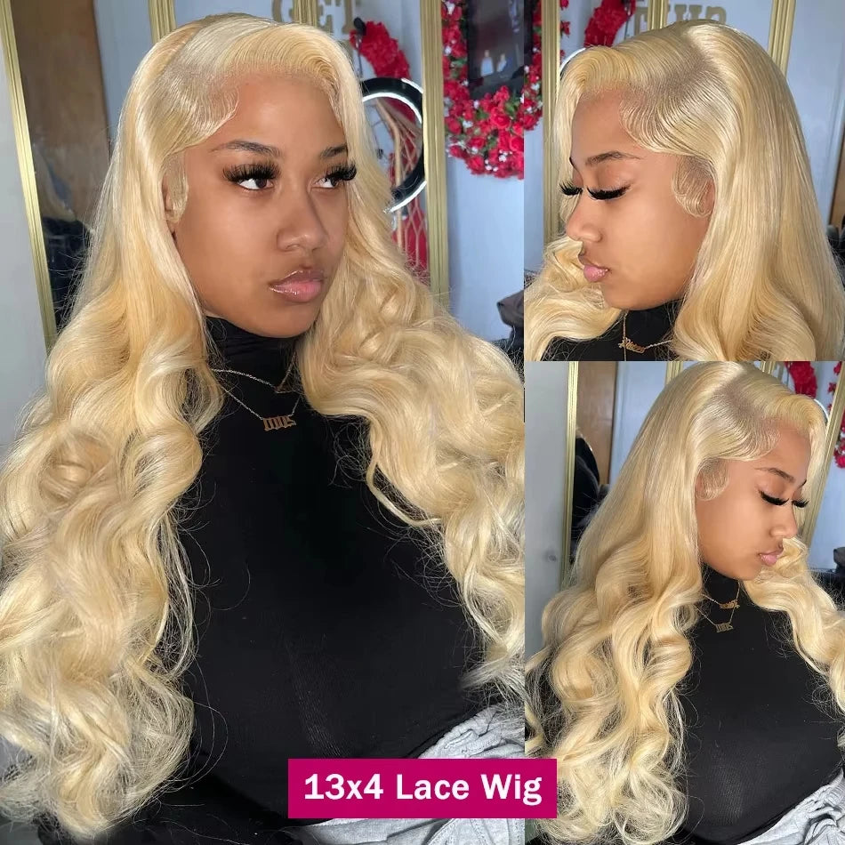 Wewave 613 Blonde 13x6 HD Lace Frontal Wig: Body Wave Brazilian Human Hair (Bleached Knots)