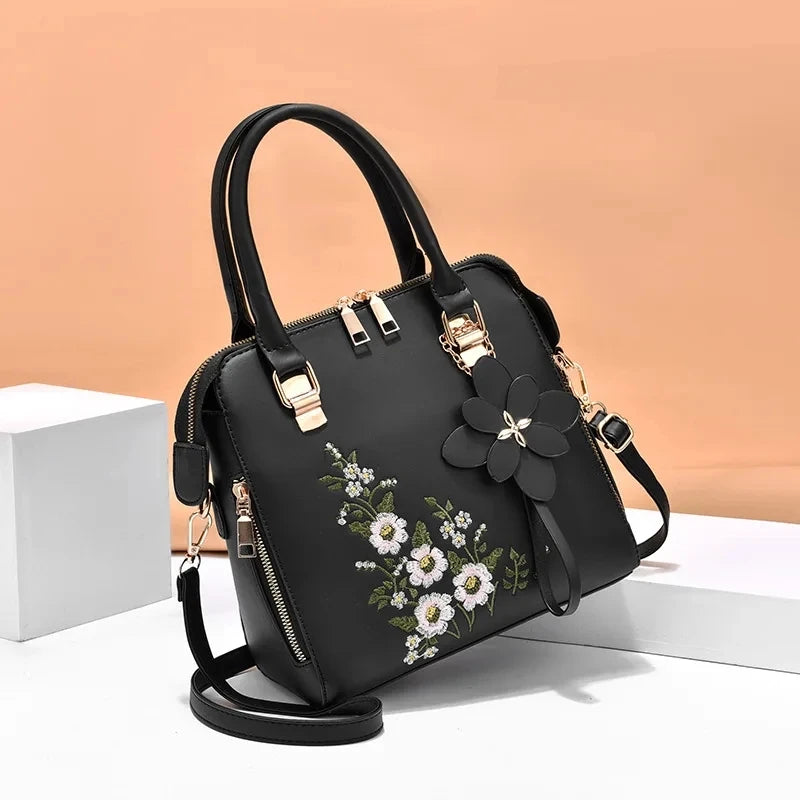 Yogodlns Luxury Embroidered Handbag – PU Leather Tassel Crossbody & Shoulder Bag