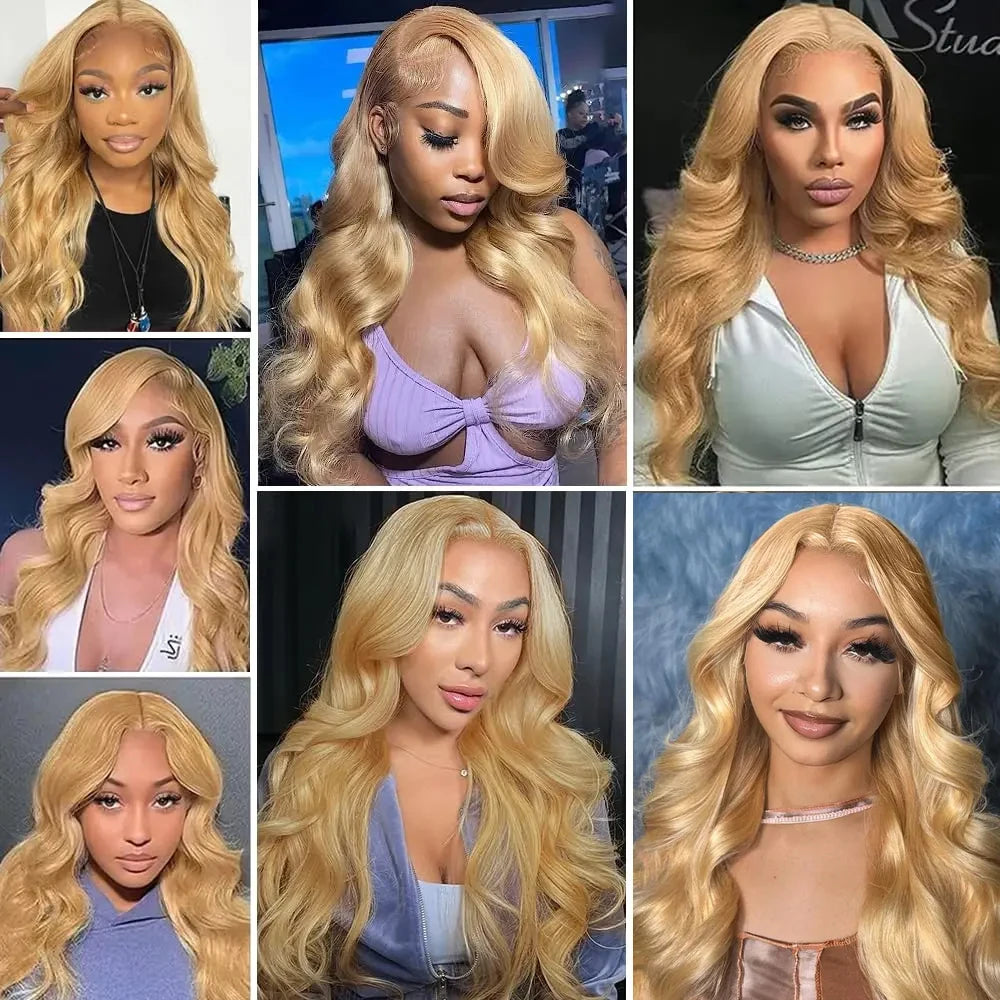 28-Inch Synthetic Body Wave Lace Front Wig - HD Transparent Lace - Heat Resistant Fiber