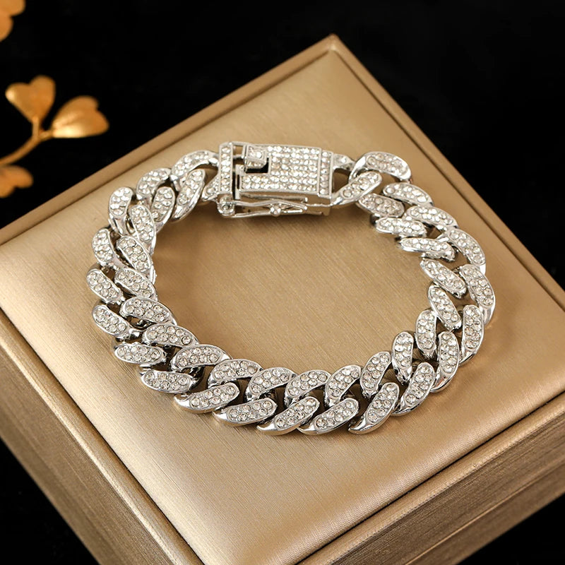Gold Plated Stainless Steel Cuban Link Bracelet | Waterproof Unisex Wrist Chain
