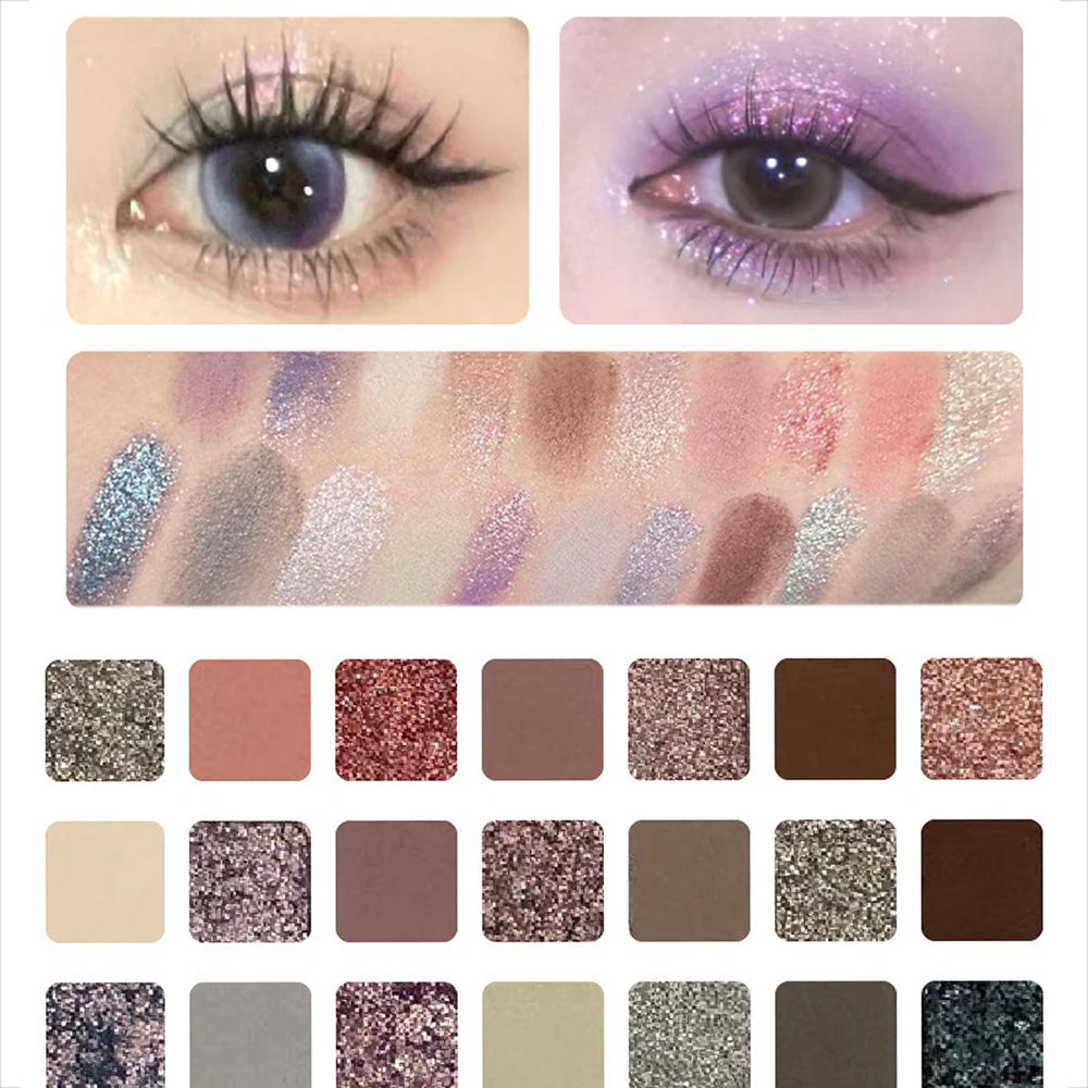 Cold Moon 21-Color Chameleon Eyeshadow Palette – Multichrome Shimmer & Matte Pigments for High-Impact Looks