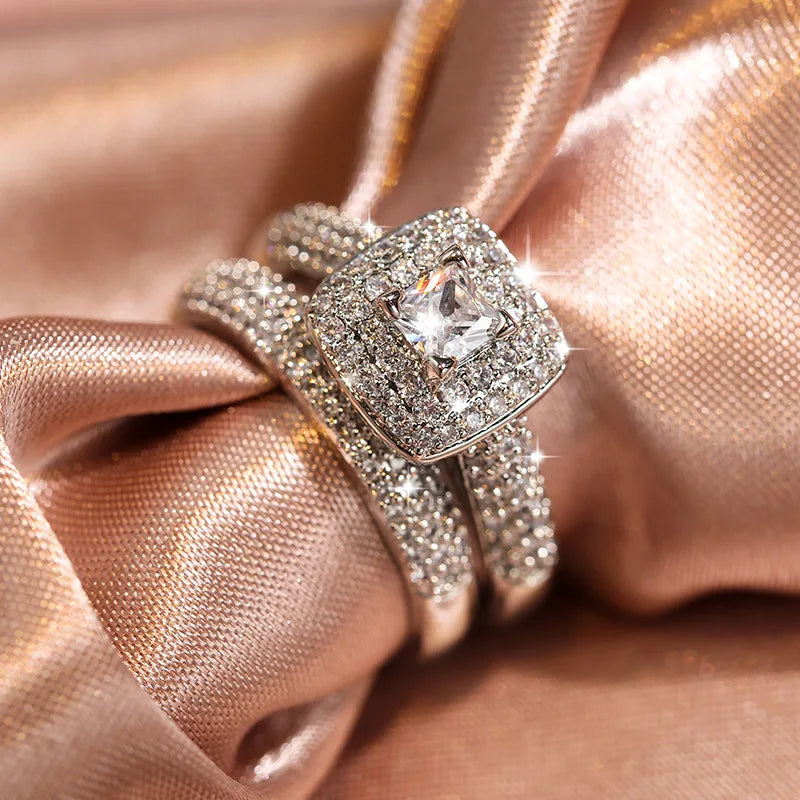 Exquisite Moissanite Statement Ring in Sterling Silver Jewelry