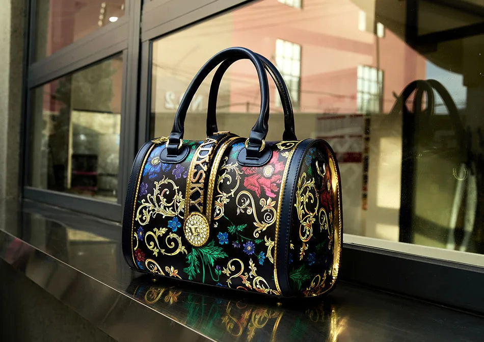 Luxury Geometric Pillow Bag | Large Capacity Microfiber Tote & Crossbody