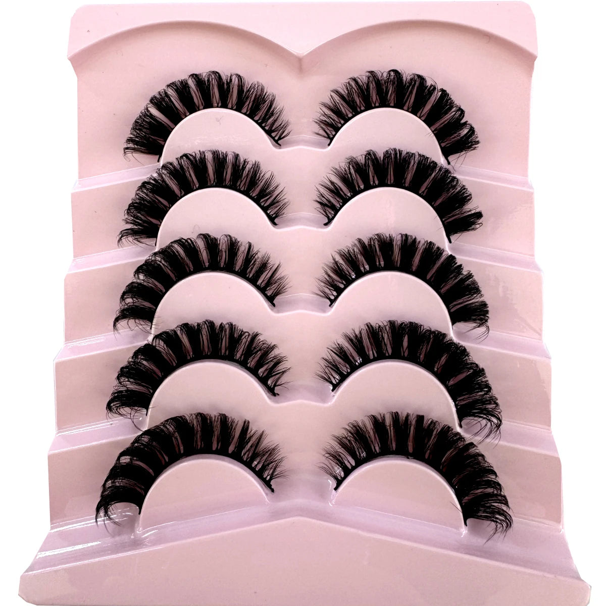3D Fluffy Cat Eye Lashes – Soft, Wispy Natural Glam (5-Pair Set)