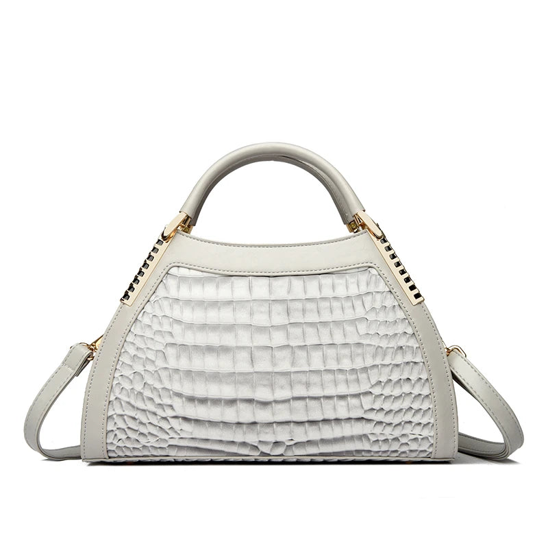 Luxury Alligator Embossed Patent Leather Shoulder & Crossbody Bag