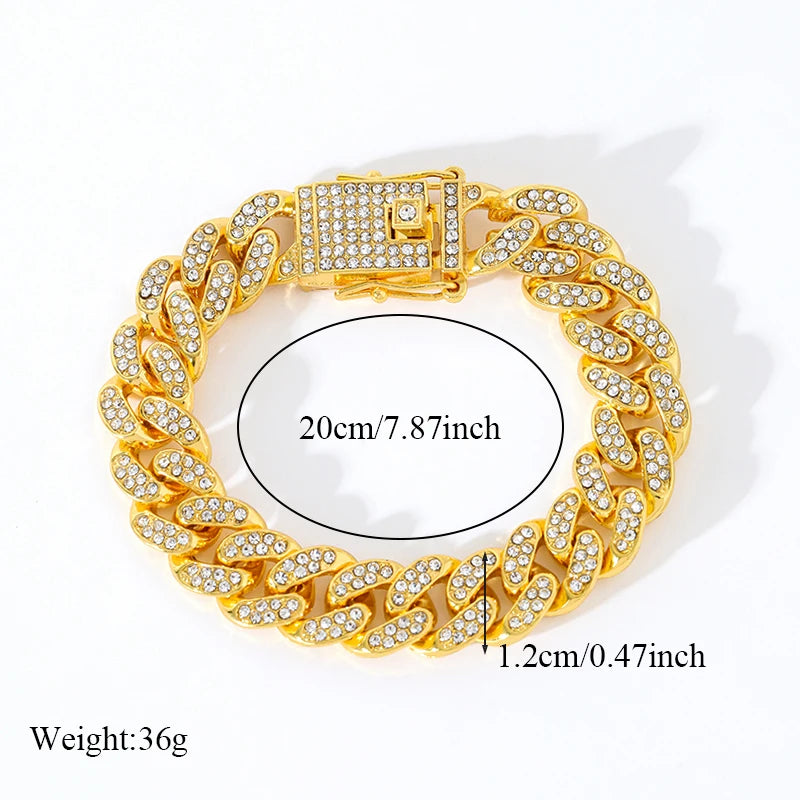 Gold Plated Stainless Steel Cuban Link Bracelet | Waterproof Unisex Wrist Chain