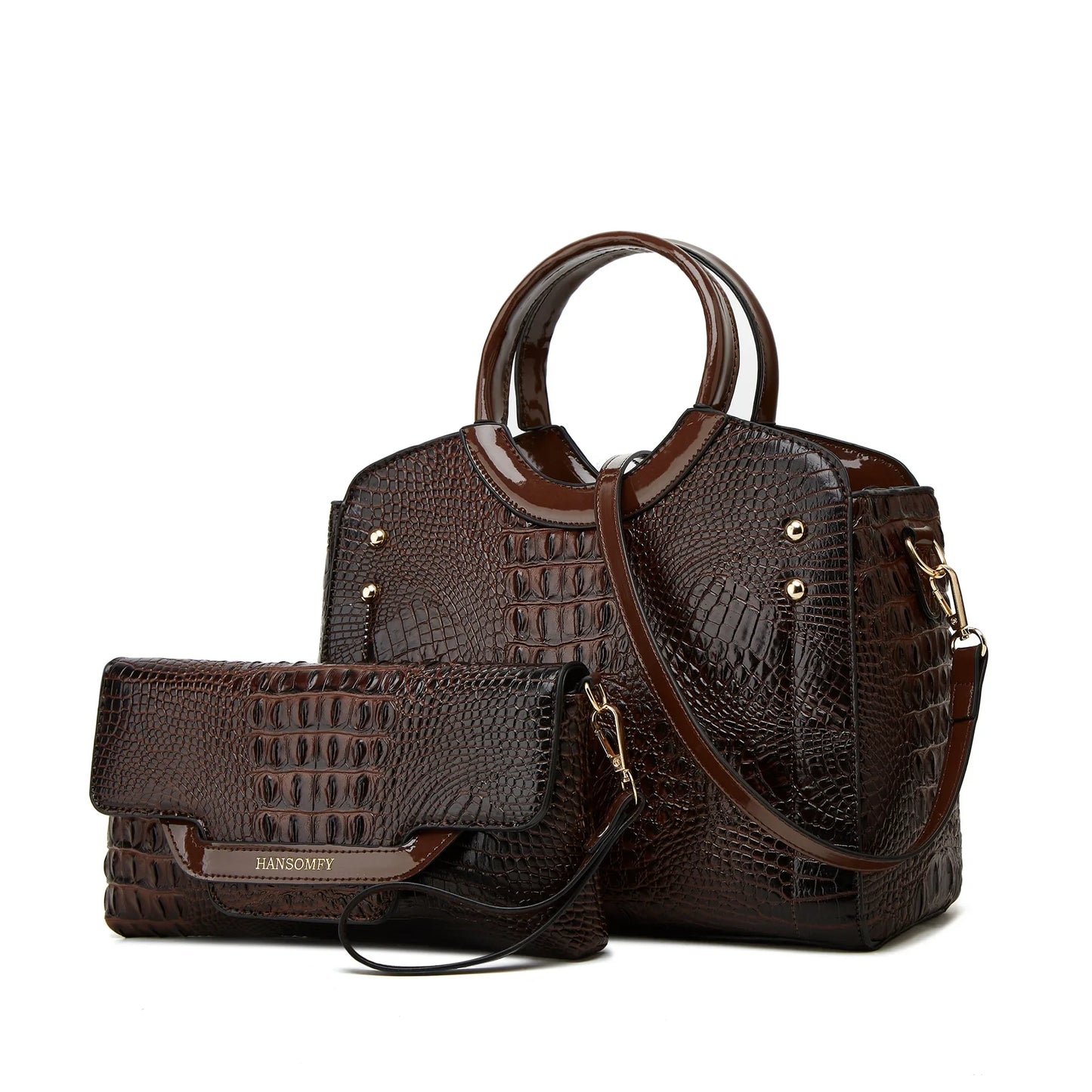 Crocodile Embossed Large Capacity Handbag – Trendy Crossbody & Shoulder Bag