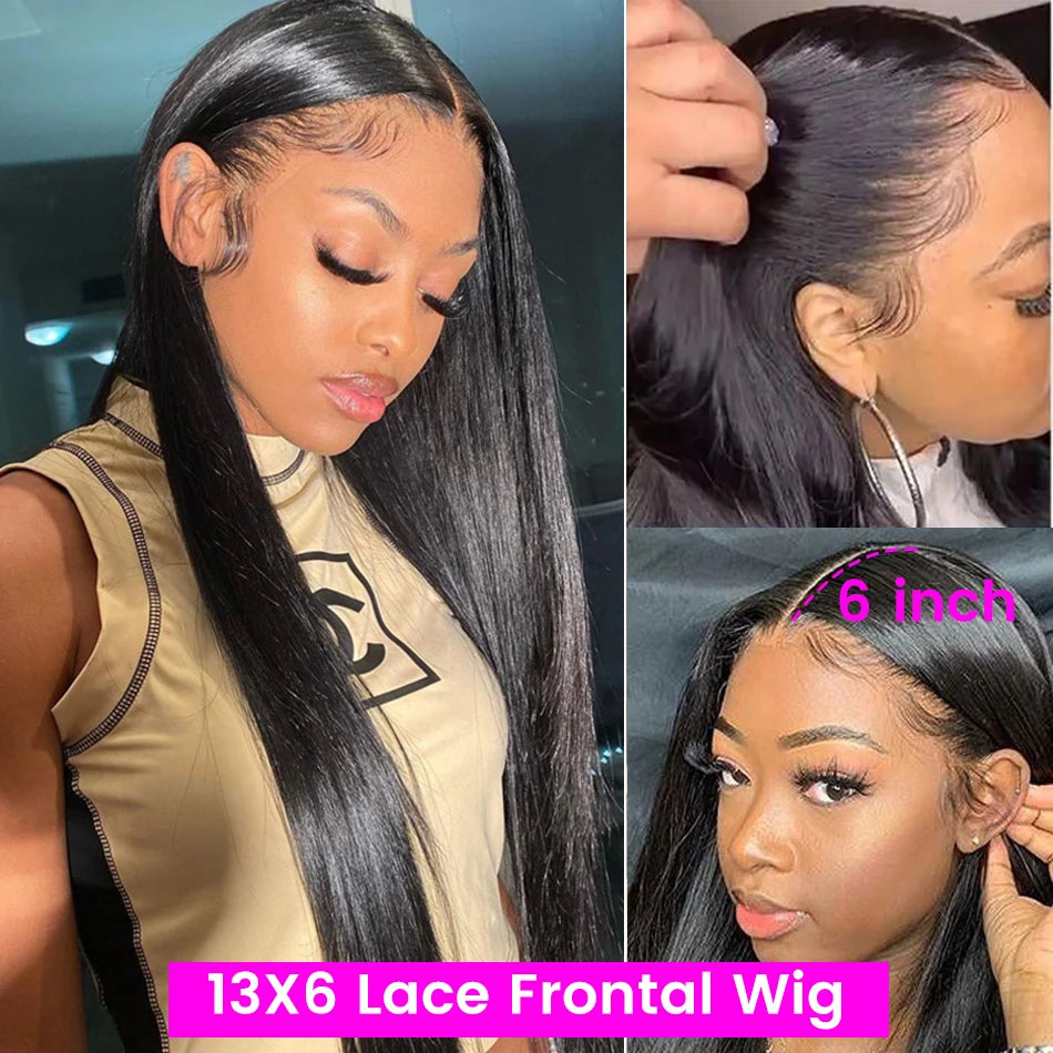 Natural Melt: HD Transparent Lace Straight Human Hair Wig – Pre-Plucked 13x6 Frontal