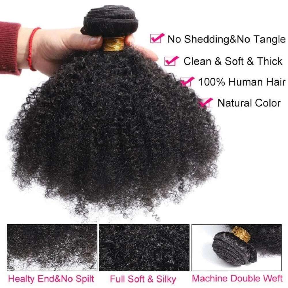 10A Brazilian Afro Kinky Curly Bundles | 100% Virgin Jerry Curl Human Hair