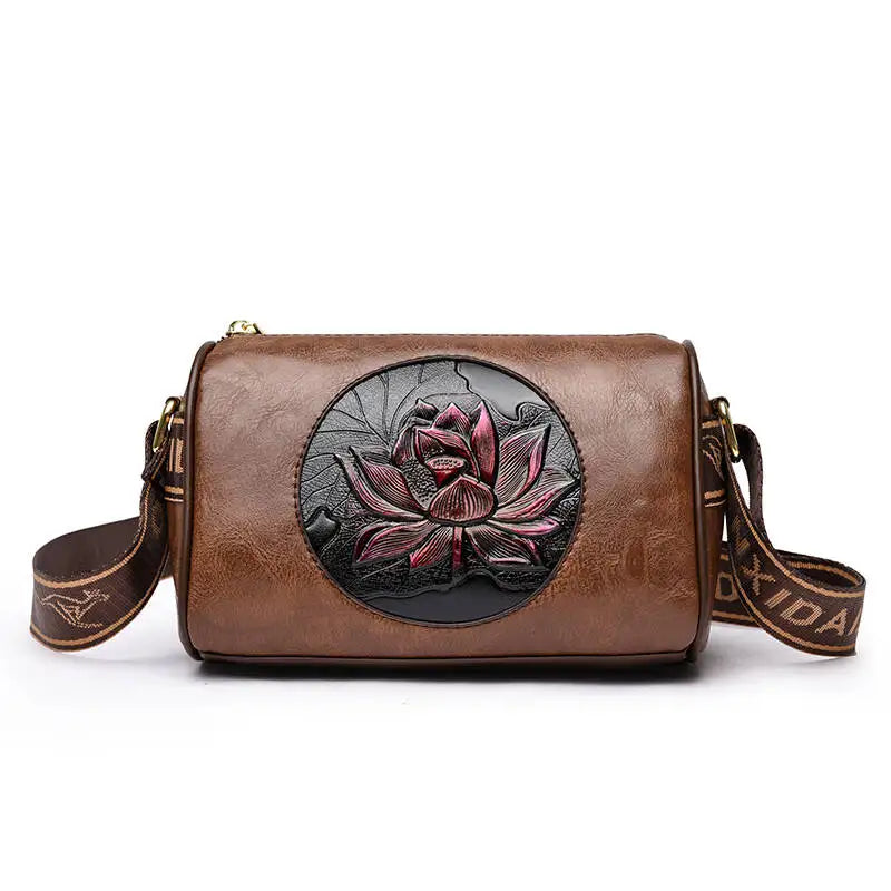 Versatile Large Capacity Shoulder Bag - Soft Leather Fashion Print Crossbody Bag for Leisure & Work