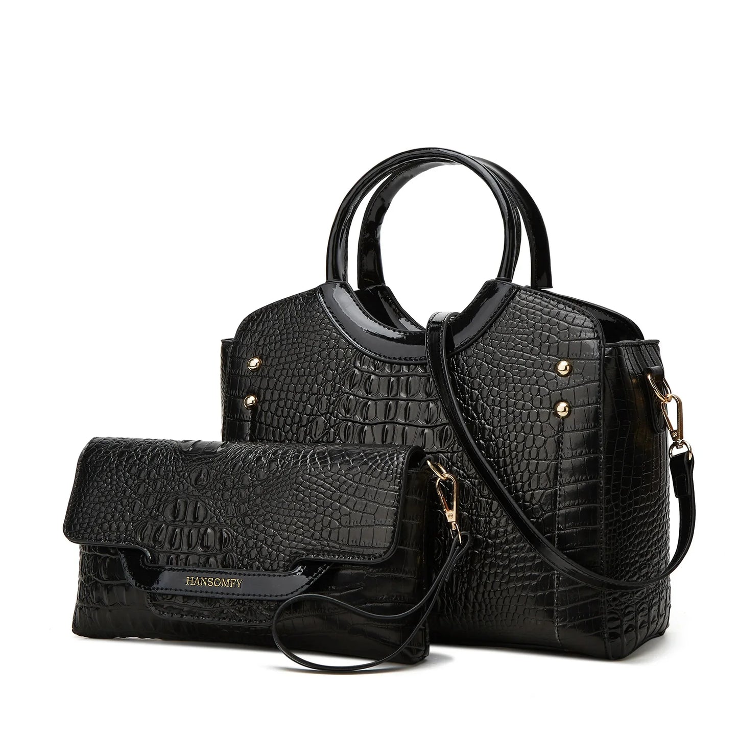 Crocodile Embossed Large Capacity Handbag – Trendy Crossbody & Shoulder Bag