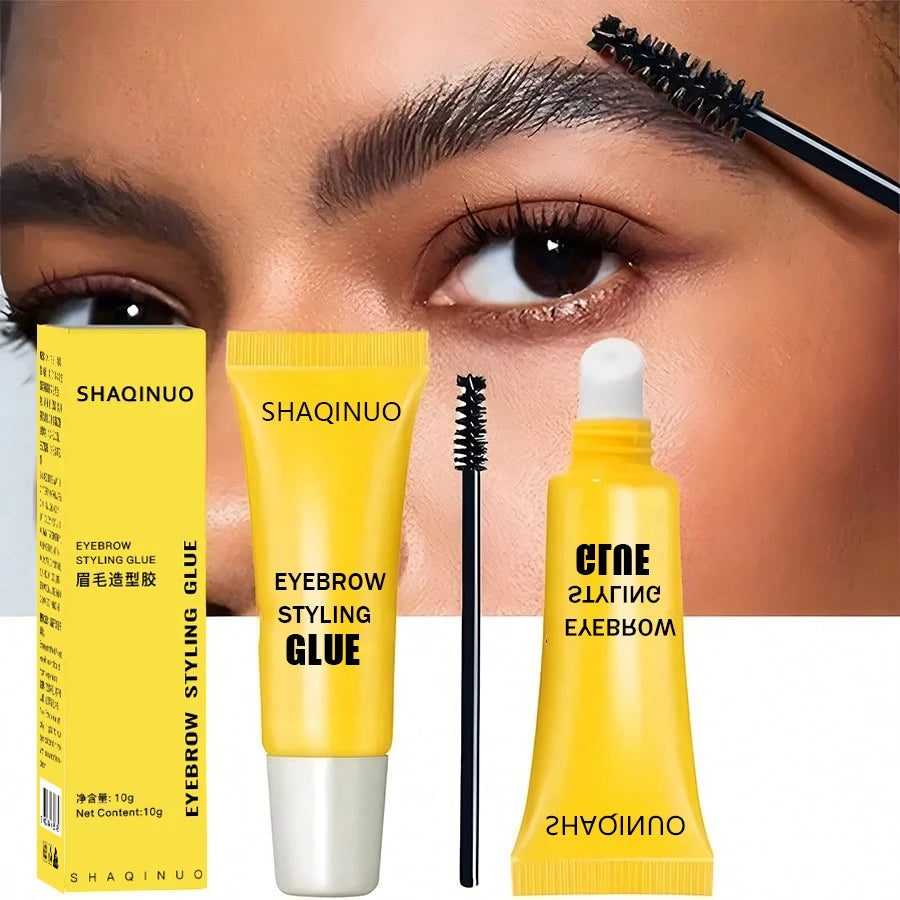 24-Hour Strong Hold Eyebrow Shaping Gel – Sculpt & Set Brow Cream with Dual-Ended Brush – Flake-Proof & Long-Lasting Formula